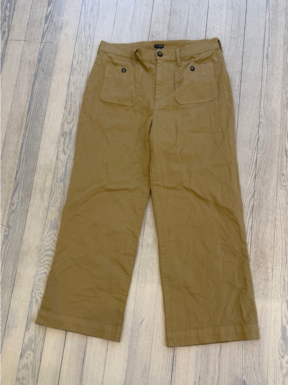 J. CREW Women's Honey Brown Sailor Slim Wide-Leg Chino Pants Size 30 NEW